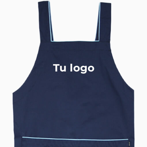 delantal personalizado azul