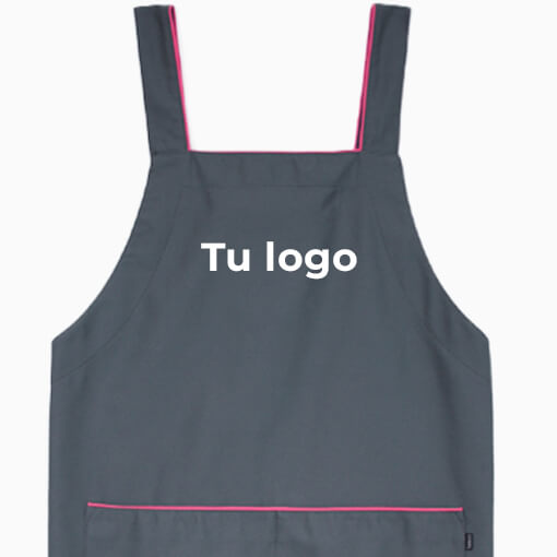 delantal limpieza gris personalizado